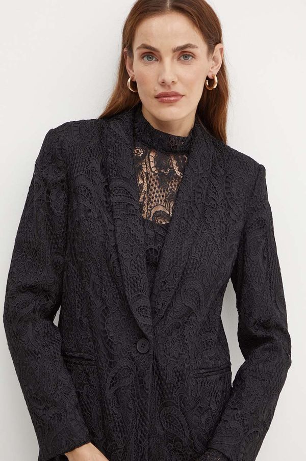 Twinset Sako Twinset boja: crna, jednoredno zakopčavanje, bez uzorka, 242TP2460