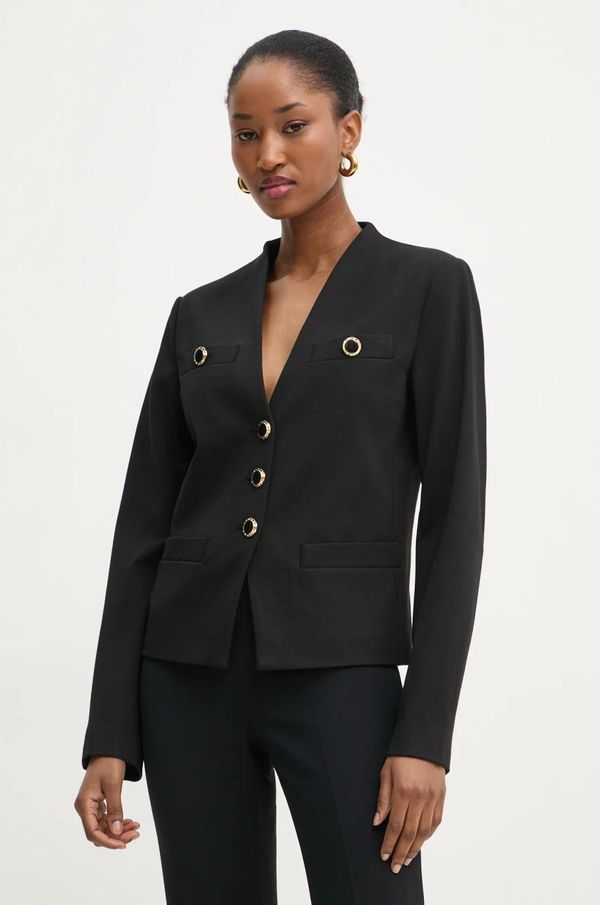 Twinset Sako Twinset boja: crna, jednoredno zakopčavanje, bez uzorka, 251TP2131