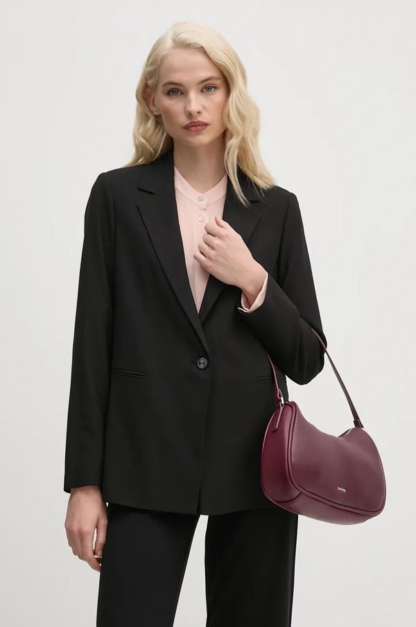 United Colors of Benetton Sako United Colors of Benetton boja: crna, jednoredno zakopčavanje, bez uzorka, 2962DW00H