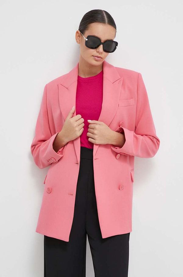United Colors of Benetton Sako United Colors of Benetton boja: ružičasta, dvoredno zakopčavanje, bez uzorka