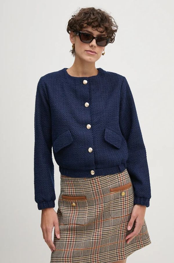 United Colors of Benetton Sako United Colors of Benetton boja: tamno plava, jednoredno zakopčavanje, bez uzorka, 2FCZDN06K