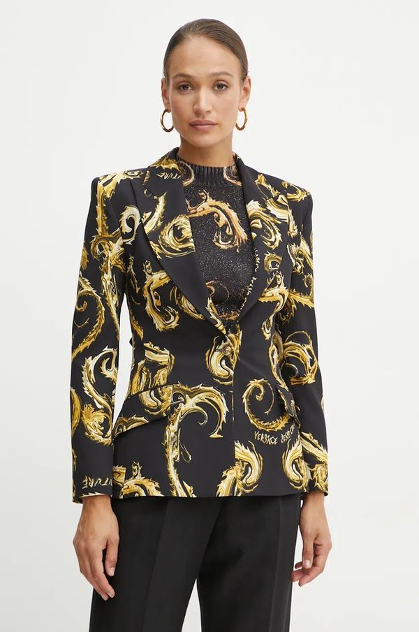 Versace Jeans Couture Sako Versace Jeans Couture boja: crna, jednoredno zakopčavanje, s uzorkom, 77HAQ702 NS515