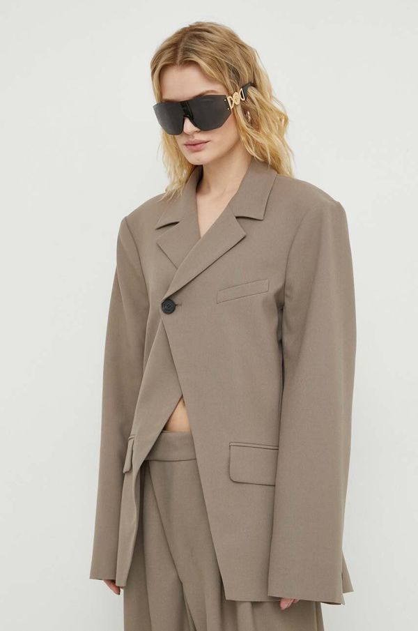 Won Hundred Sako Won Hundred boja: smeđa, dvoredno zakopčavanje, bez uzorka