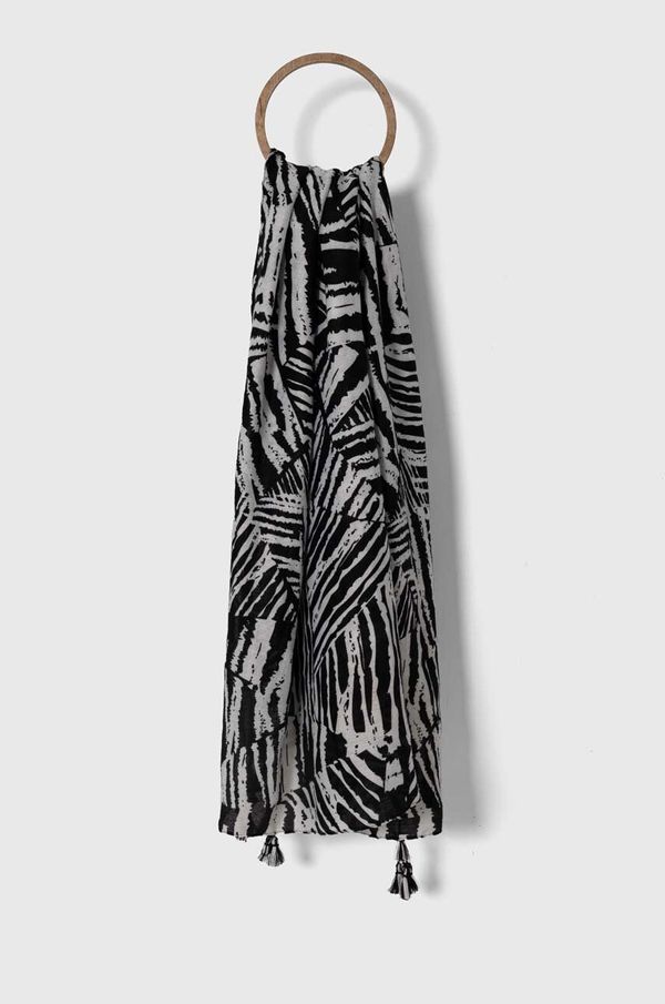 Answear Lab Šal Answear Lab za žene, boja: crna, s uzorkom