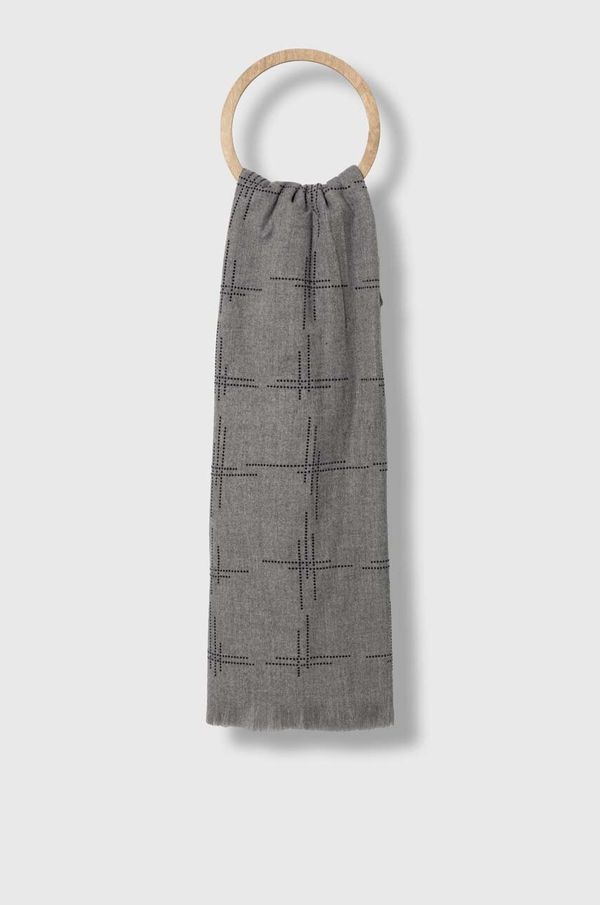 Morgan Šal Morgan za žene, boja: siva, melanž