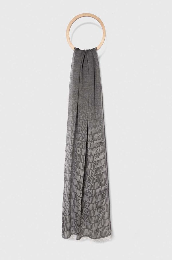 Moschino Šal Moschino boja: siva, s uzorkom