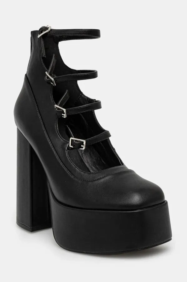 Koi Footwear Salonke Koi Footwear GURREN BLACK STRAPPY PLATFORM HEELS boja: crna, s debelom potpeticom, DBP17