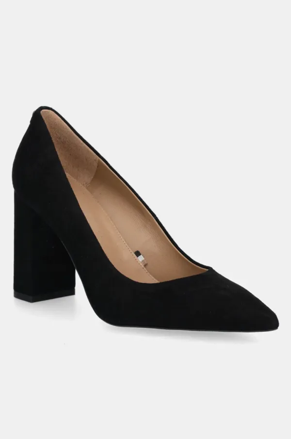 BOSS Salonke od brušene kože BOSS Janet boja: crna, s debelom potpeticom, 50536571