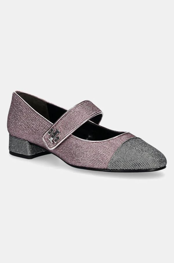 Tory Burch Salonke od brušene kože Tory Burch Cap-Toe Mary Jane Pave Heel Ballet boja: ružičasta, s debelom potpeticom, 162495-500