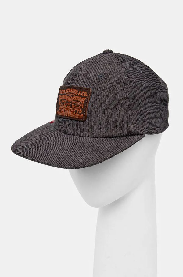 Levi's Samtana kapa sa šiltom Levi's boja: siva, s aplikacijom, 000A9-0004