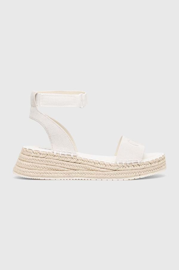 Calvin Klein Jeans Sandale Calvin Klein Jeans SPORTY WEDGE ROPE SU CON za žene, boja: bijela, s platformom, YW0YW00977