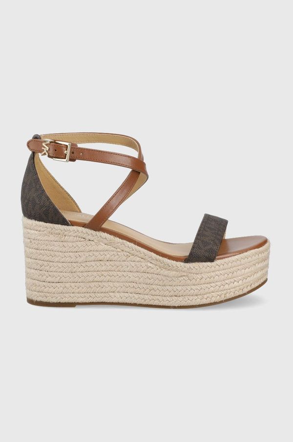 MICHAEL Michael Kors Sandale MICHAEL Michael Kors Serena Wedge Espadrille za žene, boja: smeđa, klin peta