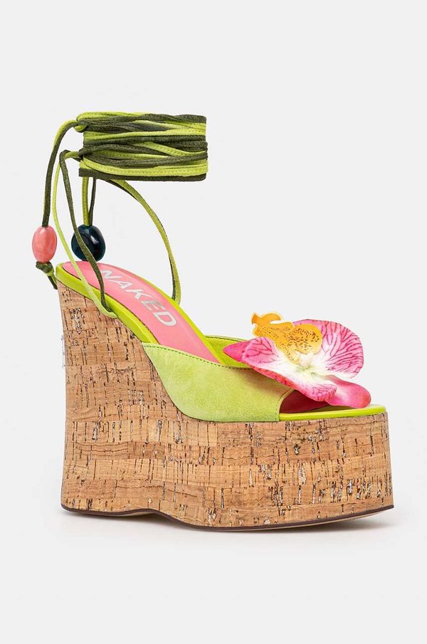 Naked Wolfe Sandale Naked Wolfe Sunflower boja: zelena, Sunflower Green Kid Suede