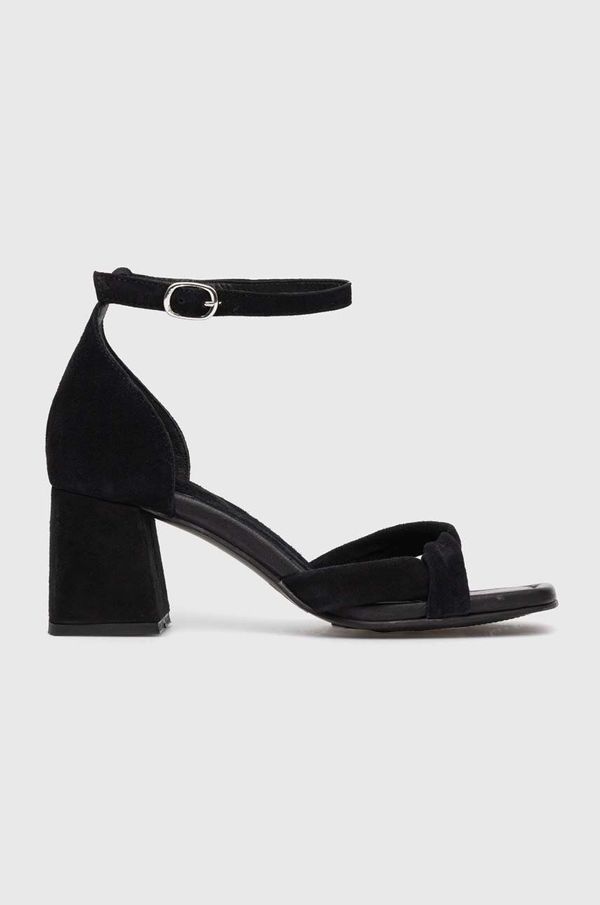 Answear Lab Sandale od brušene kože Answear Lab boja: crna
