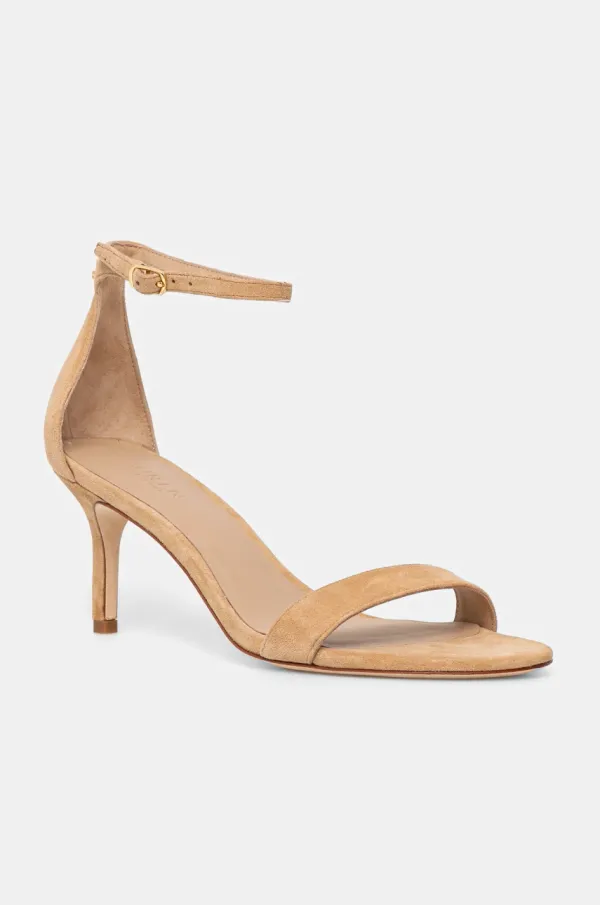 Lauren Ralph Lauren Sandale od brušene kože Lauren Ralph Lauren Allie Mid boja: bež, 802959175004