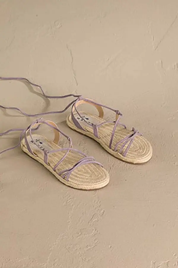 Manebi Sandale od brušene kože Manebi Lace-Up Sandals