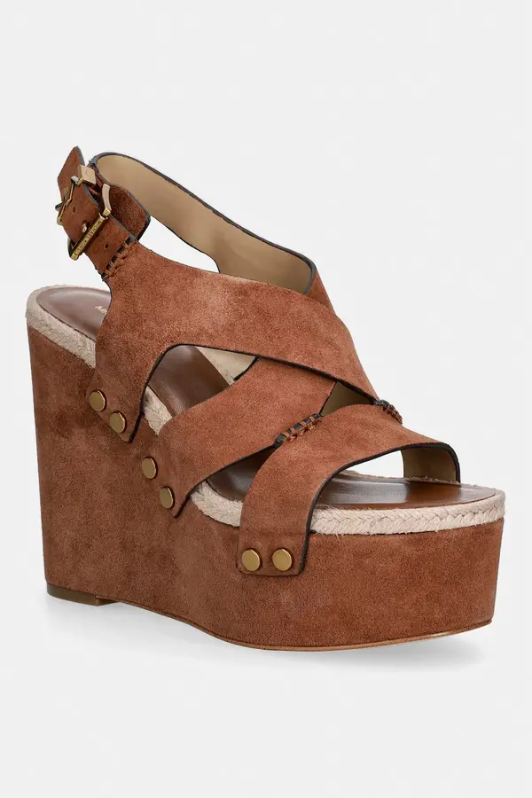 MICHAEL Michael Kors Sandale od brušene kože MICHAEL Michael Kors Raven Wedge Sandal