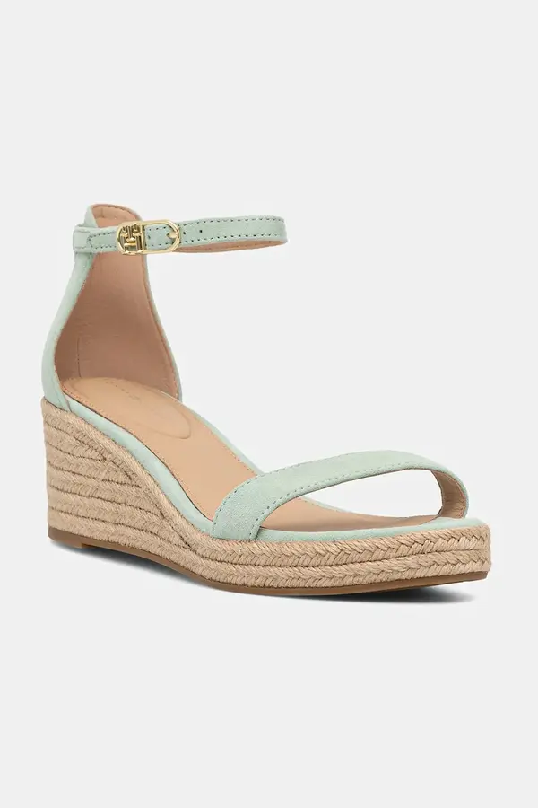 Tommy Hilfiger Sandale od brušene kože Tommy Hilfiger SUEDE ANKLE MID WEDGE ESPADRILLE