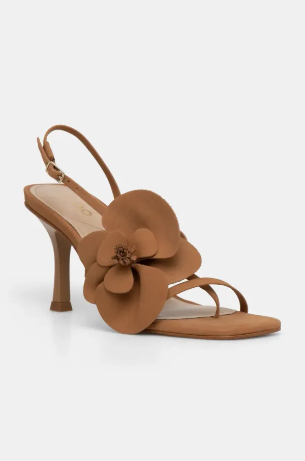 Aldo Sandale od nubuk kože Aldo SANDFLOWER boja: smeđa, 13903948