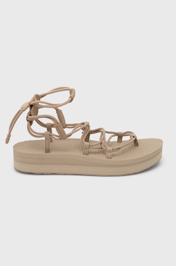 Teva Sandale Teva za žene, boja: bež, s platformom