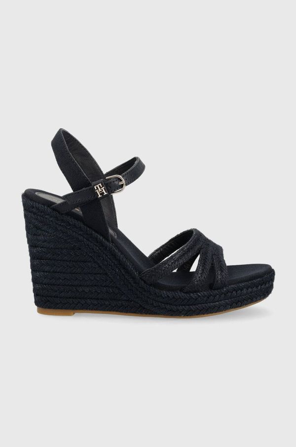 Tommy Hilfiger Sandale Tommy Hilfiger ESSENTIAL BASIC WEDGE SANDAL za žene, boja: tamno plava, klin peta, FW0FW07220