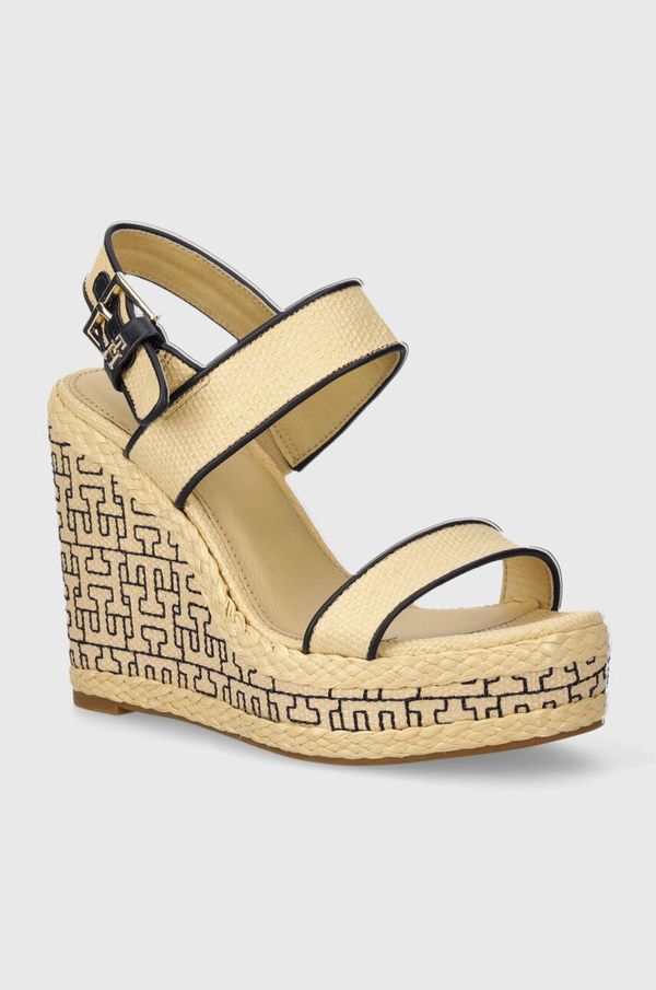 Tommy Hilfiger Sandale Tommy Hilfiger PLATFORM TH MONO RAFIA WEDGE boja: bež, FW0FW08052