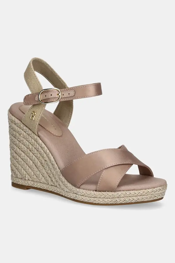 Tommy Hilfiger Sandale Tommy Hilfiger SATIN HIGH WEDGE ESPADRILLE