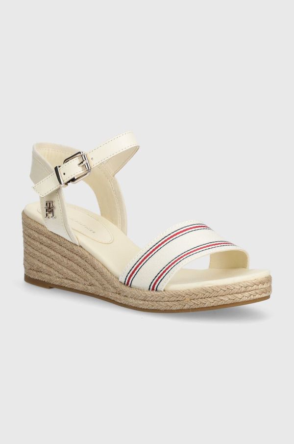 Tommy Hilfiger Sandale Tommy Hilfiger SHIRTING WEDGE SANDAL boja: bež, FW0FW07887