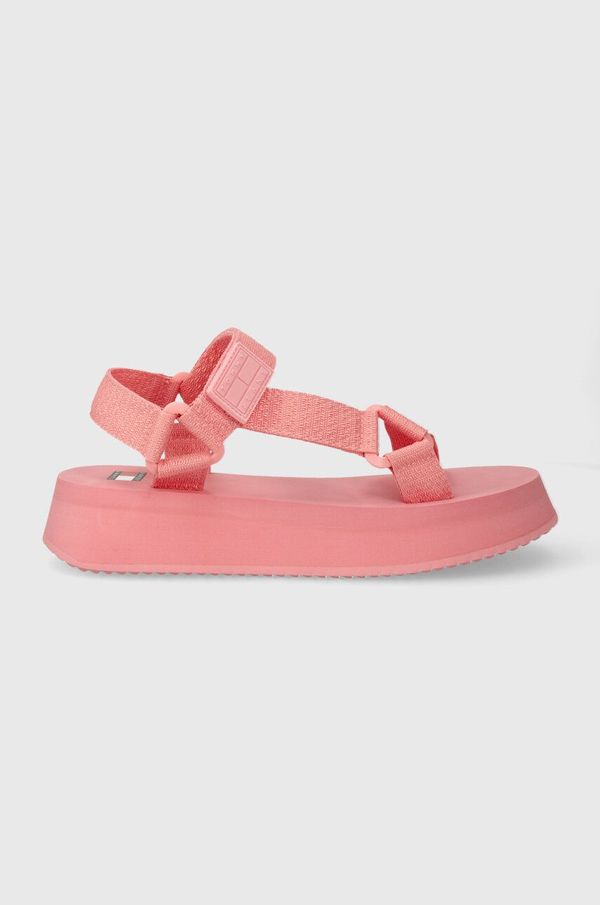 Tommy Jeans Sandale Tommy Jeans TJW EVA SANDAL za žene, boja: ružičasta, s platformom, EN0EN02466