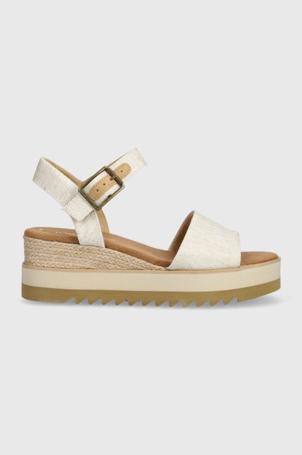 Toms Sandale Toms Diana za žene, boja: bež, klin peta