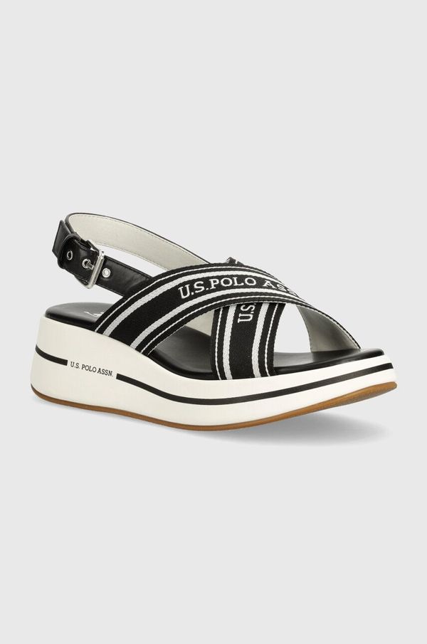 U.S. Polo Assn. Sandale U.S. Polo Assn. GLORY za žene, boja: crna, s platformom, GLORY008W 4TY1