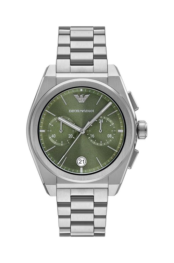 Emporio Armani Sat Emporio Armani Federico Chronograph za muškarce, boja: zelena, AR11640