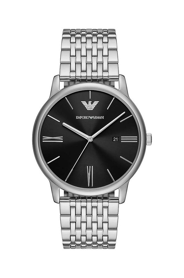 Emporio Armani Sat Emporio Armani za muškarce, boja: srebrna