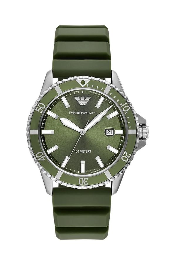 Emporio Armani Sat Emporio Armani za muškarce, boja: zelena, AR11638