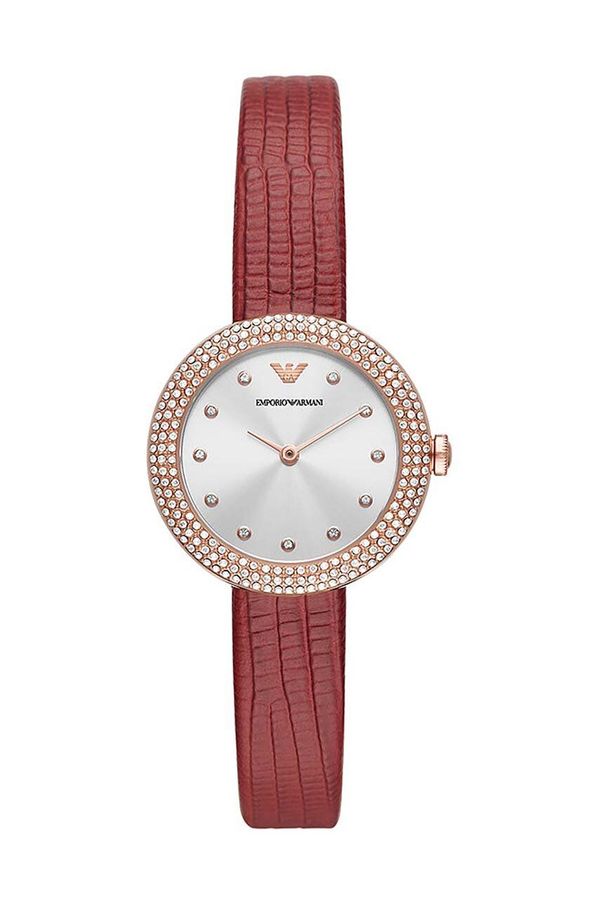 Emporio Armani Sat Emporio Armani za žene, boja: crvena