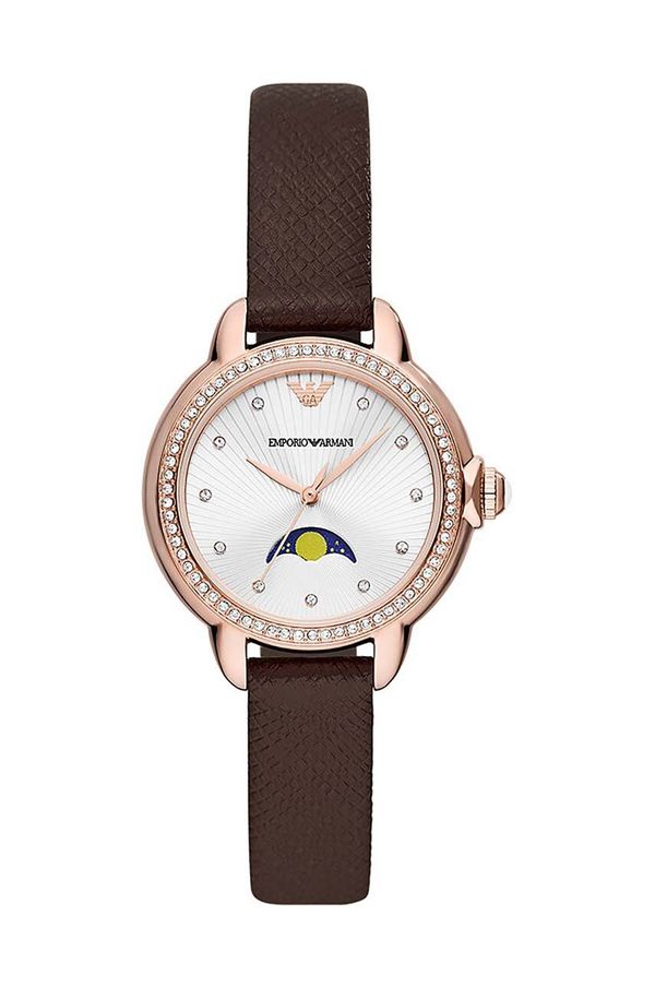 Emporio Armani Sat Emporio Armani za žene, boja: smeđa