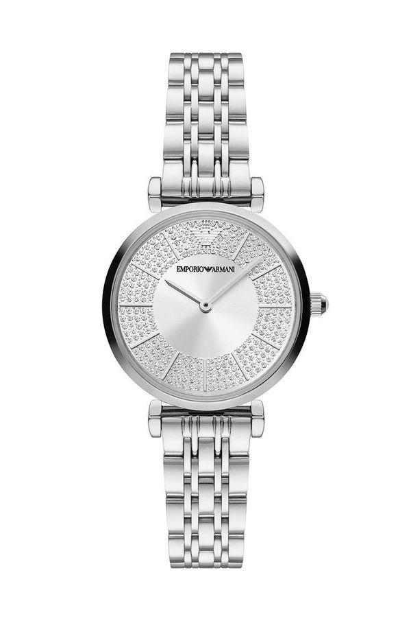 Emporio Armani Sat Emporio Armani za žene, boja: srebrna
