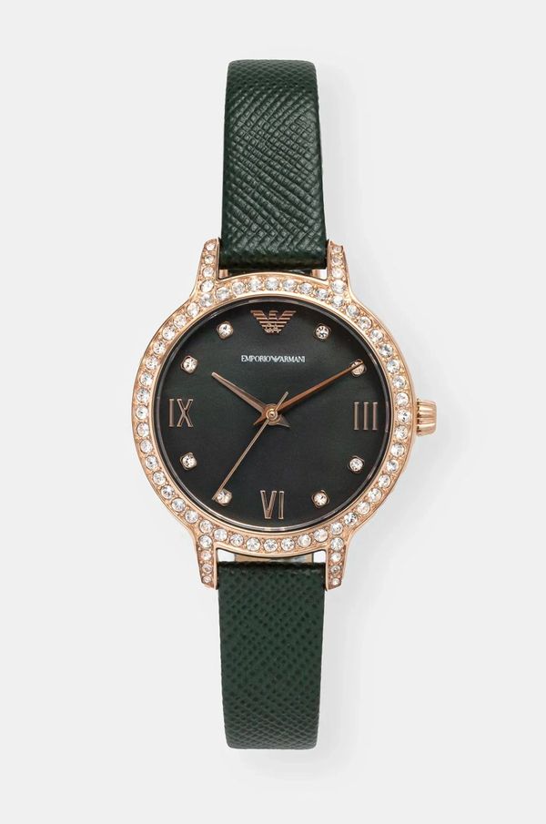 Emporio Armani Sat Emporio Armani za žene, boja: zelena, AR11577