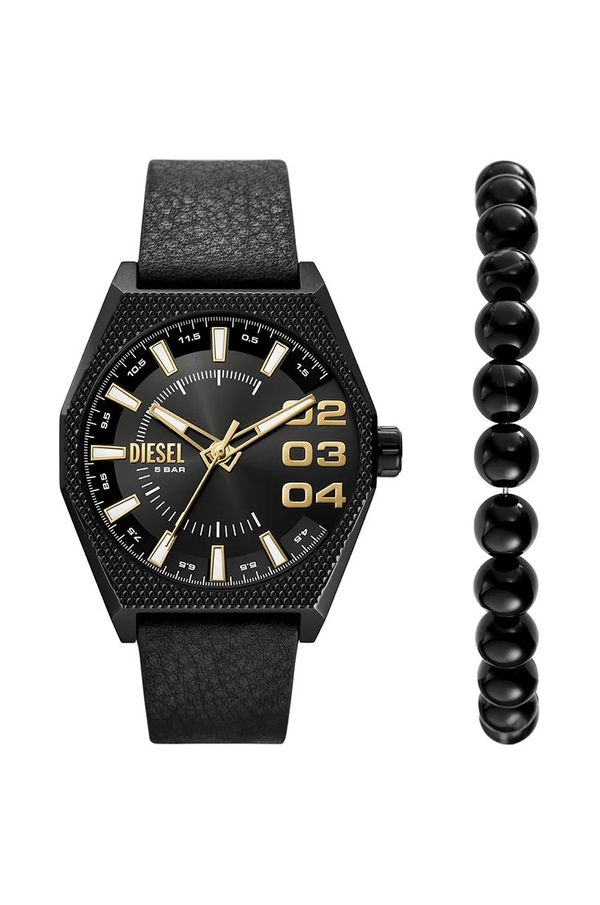 Diesel Sat i narukvica Diesel DOUBLE SCRAPER boja: crna, DZ2210SET