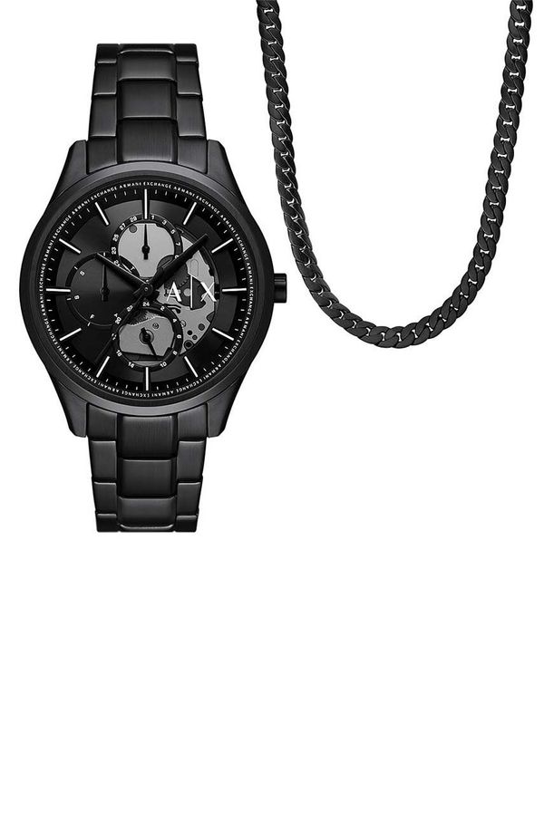 Armani Exchange Sat i ogrlica Armani Exchange boja: crna, AX7160SET
