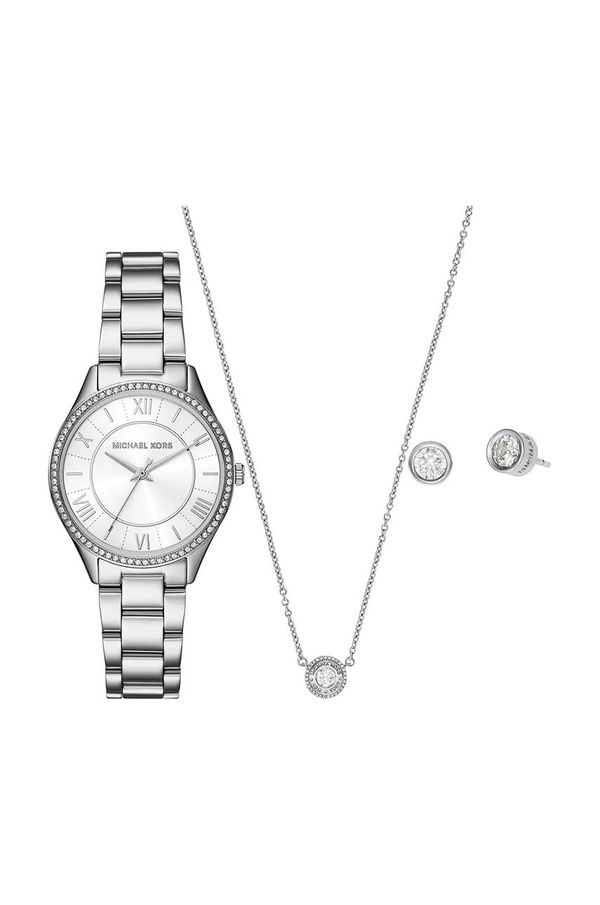 Michael Kors Sat, ogrlica i naušnice Michael Kors LAURYN boja: srebrna