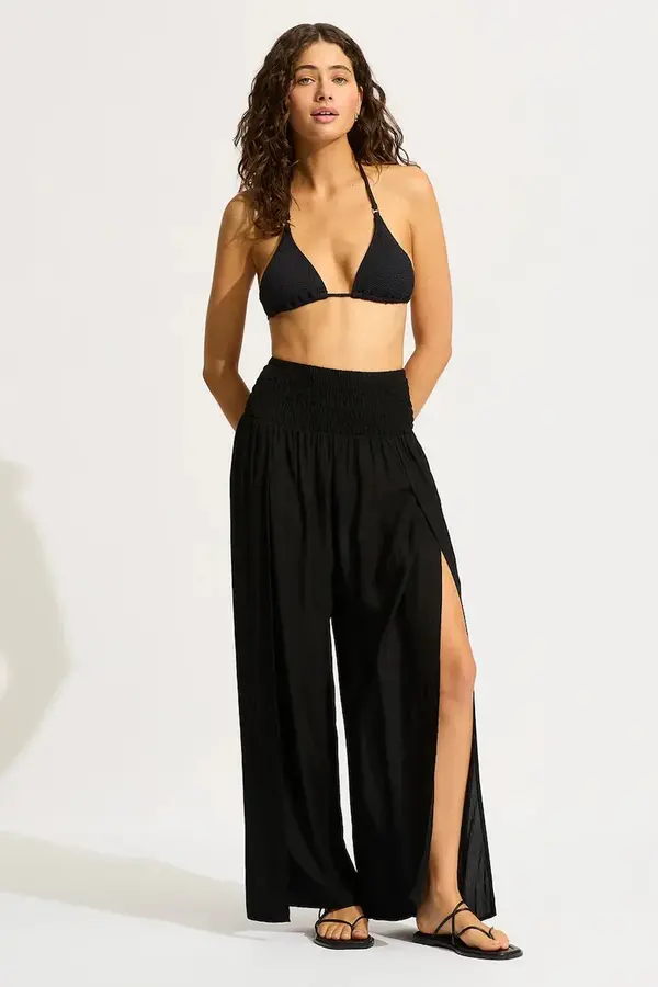 Seafolly Seafolly hlače za žene od viskoze Shirred Waist Wrap