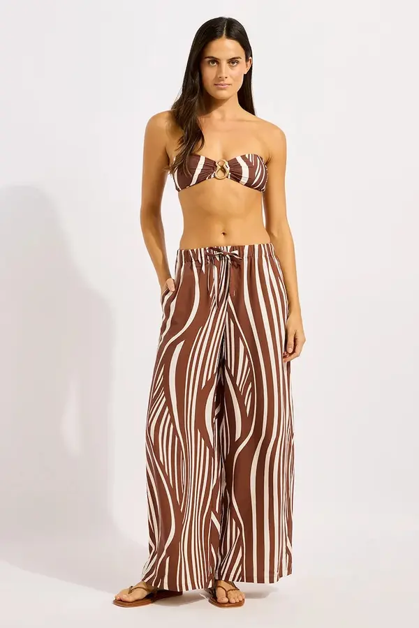 Seafolly Seafolly wide leg hlače za žene Drawcord Wide