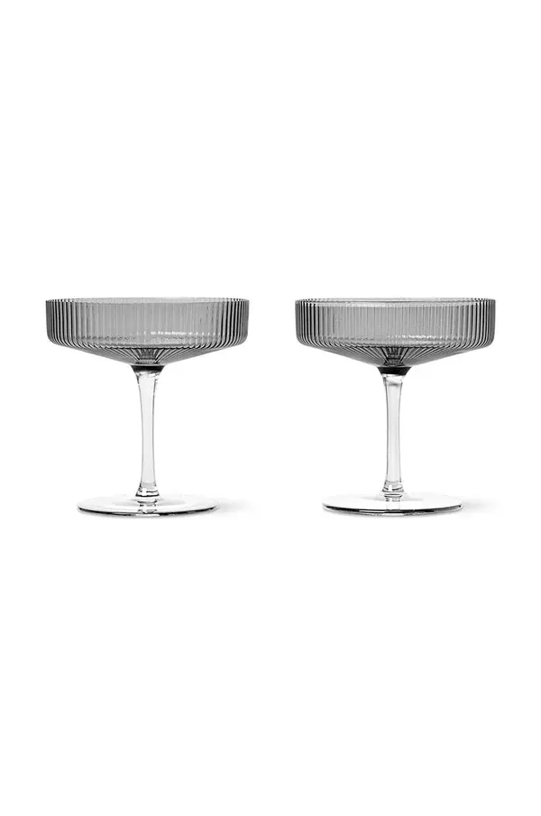 ferm LIVING Set čaša za šampanjac ferm LIVING Ripple 2-pack