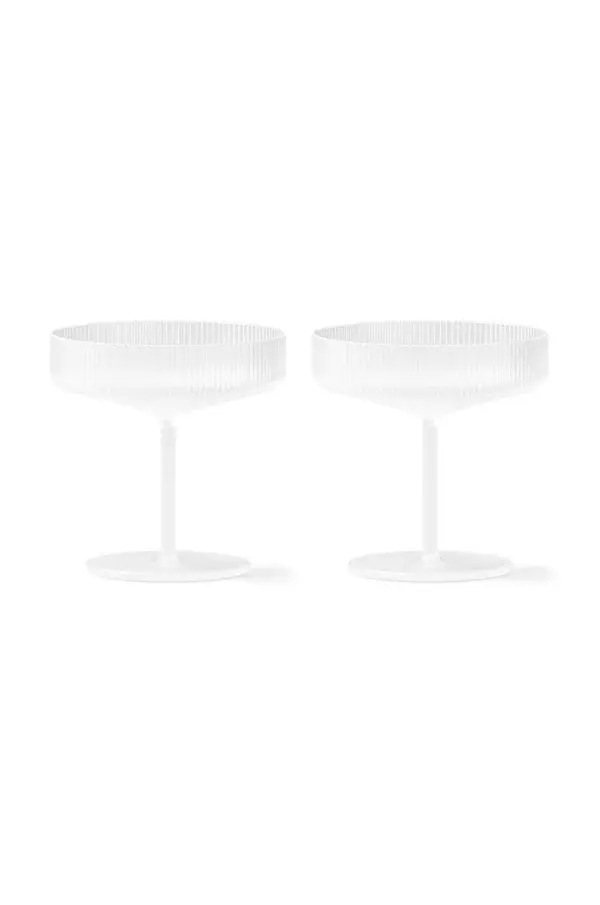 ferm LIVING Set čaša za šampanjac ferm LIVING Ripple Champagne Saucers 150 ml 2-pack
