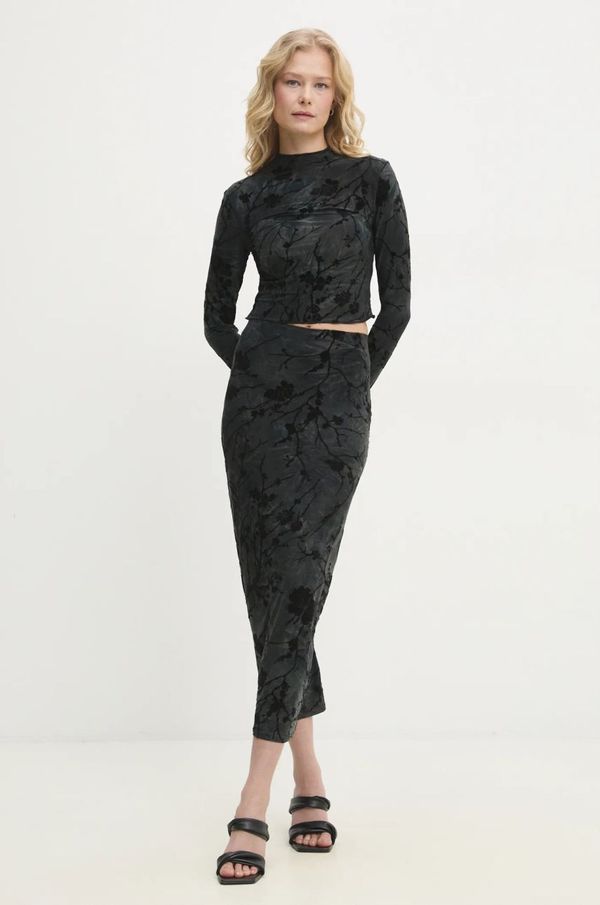 Answear Lab Set majica dugih rukava i suknja Answear Lab boja: crna