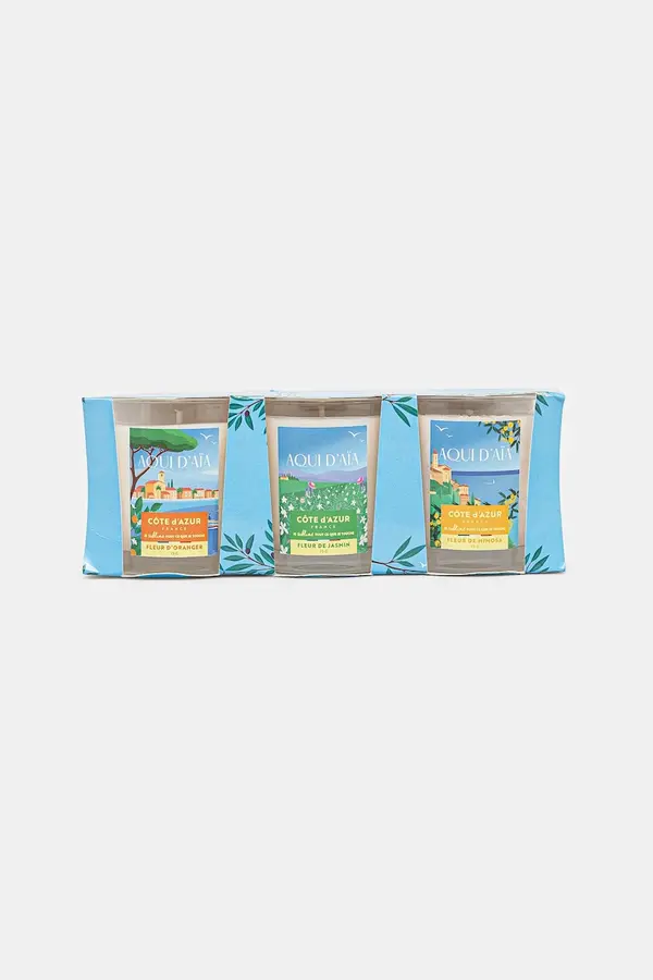 Aqui d'Aia Set mirisnih svijeća Aqui d'Aia Candles x Côte 3 x 75 g 3-pack