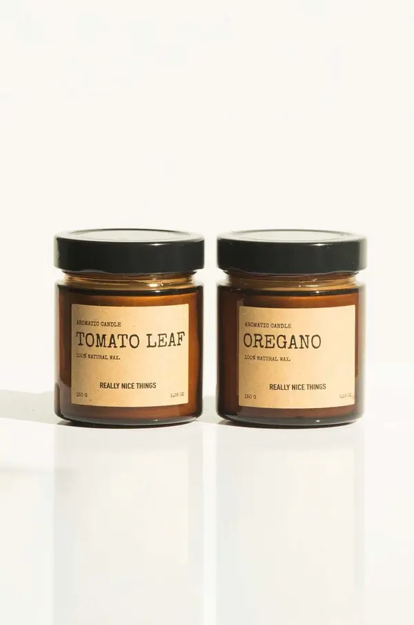Really Nice Things Set mirisnih svijeća Really Nice Things Tomato Leaf & Oregano 2 x 100 g 2-pack