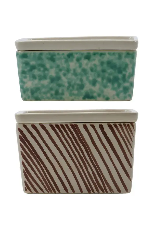 House Doctor Set posuda za pohranu s poklopcima House Doctor HDDiva 12,5 x 9 x 6 / 12,5 x 9 x 8 cm. 2-pack