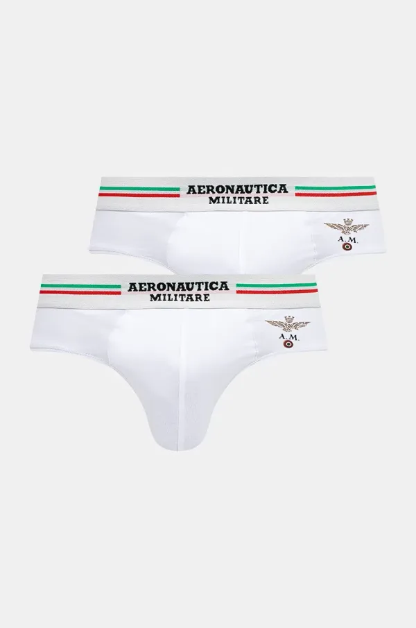 Aeronautica Militare Slip gaćice Aeronautica Militare (2-pack) za muškarce, boja: bijela, AM1USL001